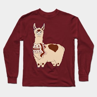 Adorable Llama in Scarf Long Sleeve T-Shirt